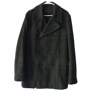 Banana Republic Wool Plaid Pea Coat